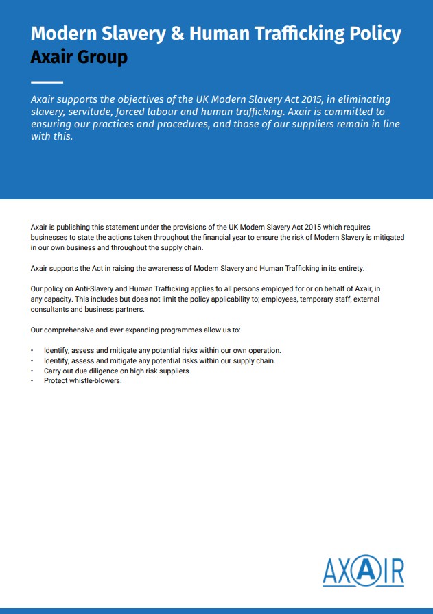 Modern Slavery & Corruption Policy - Axair Group