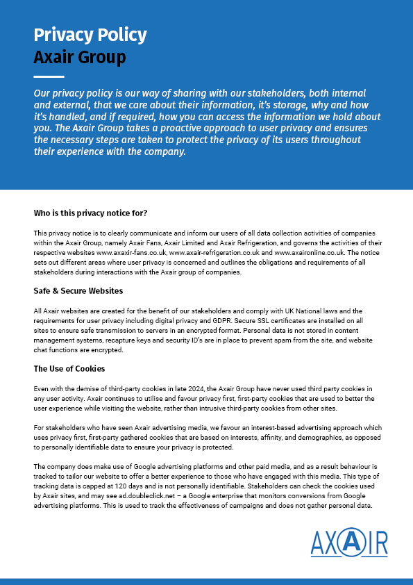 Axair Group Privacy Policy